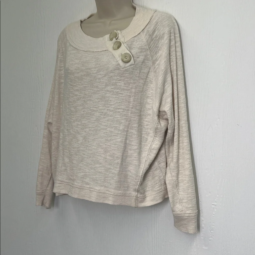 Free People - We The Free Don't Forget Me Cream Long Sleeve Blouse Size Small